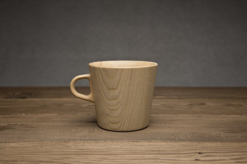 ไม้ แก้วมัค/แก้วกาแฟ สีกากี - Takahashi craft handmade wooden mug M size KAMI Mug Cup M
