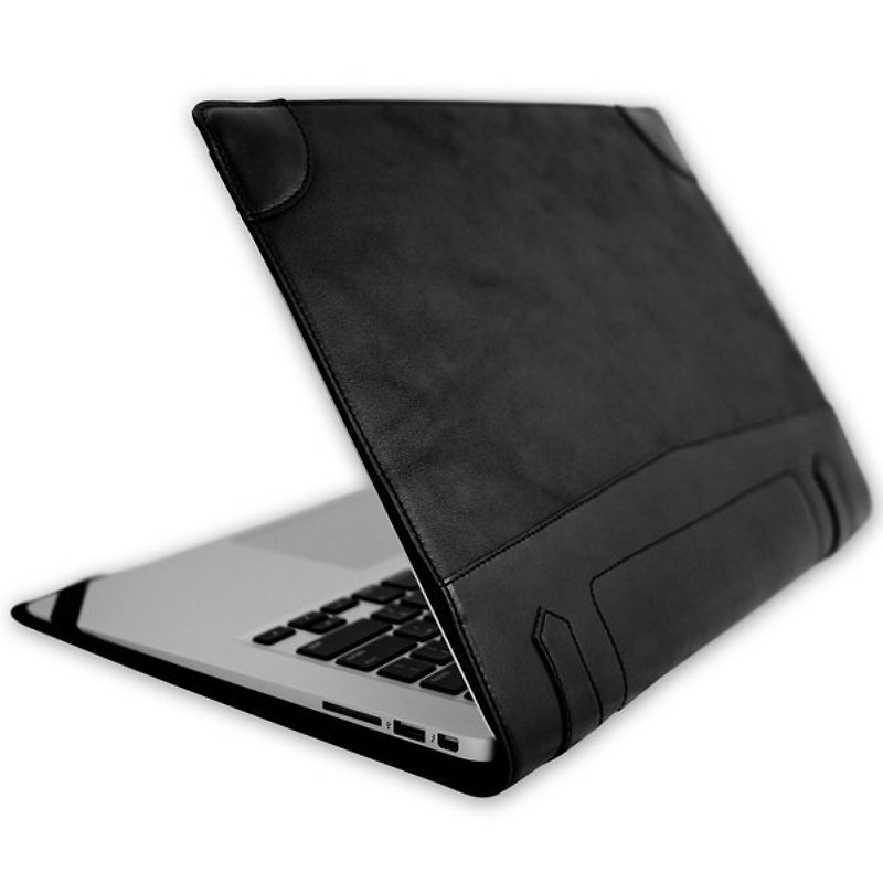 alto MacBook Air 13 "leather holster protective sleeve computer bag La Giacca Black [non-customized mine carved text] Leather Leather Case - กระเป๋าแล็ปท็อป - หนังแท้ สีดำ