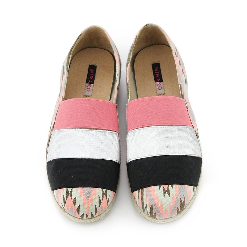 Strawberry Frappuccino W1047 - Women's Casual Shoes - Cotton & Hemp Multicolor