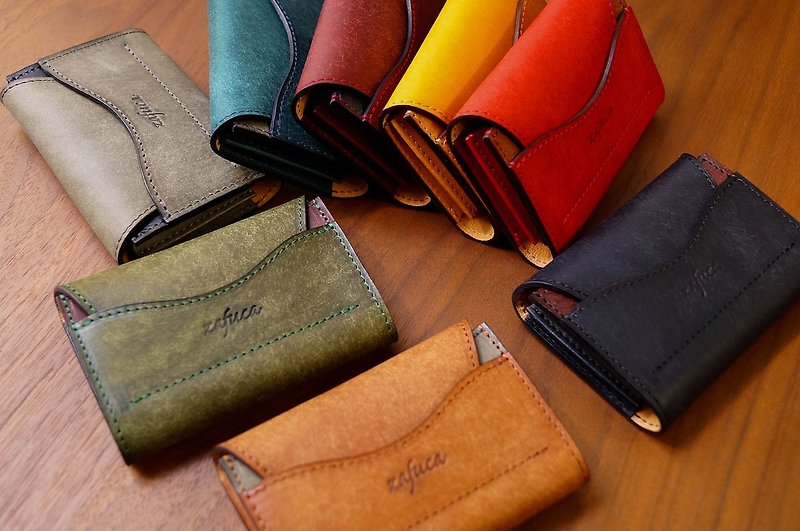 【Free name-engraving service】Card Case - Card Holders & Cases - Genuine Leather Multicolor