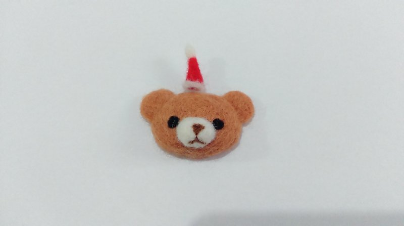 Christmas Bear t-Wool felt  (Strength magnet) - แม็กเน็ต - ขนแกะ สีนำ้ตาล