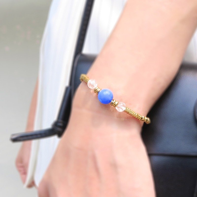 Trident ◆ elegant tranquility - natural stone / Bronze/ bracelet bracelet gift custom designs - สร้อยข้อมือ - เครื่องเพชรพลอย สีทอง