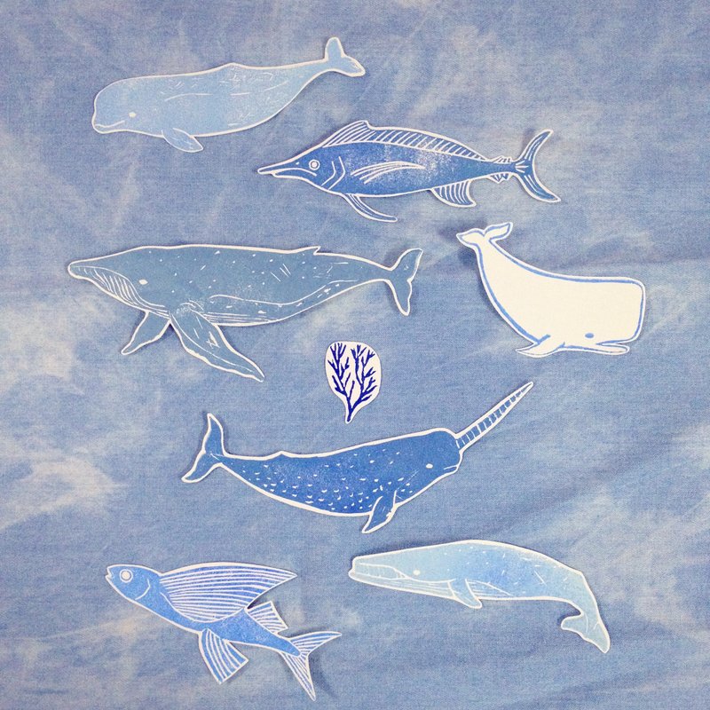 Blue Animal Stickers - สติกเกอร์ - กระดาษ สีน้ำเงิน