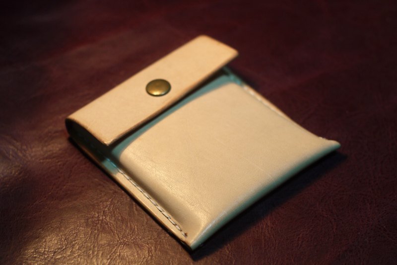 手作り南米オリジナルカラー牛革カードホルダー＋小銭入れ - 財布 - 革 
