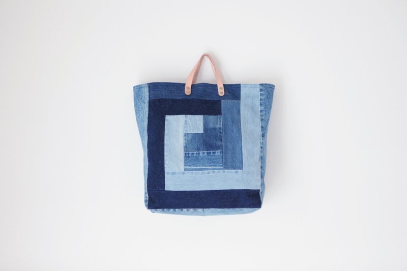 A ROOM MODEL - Denim Patchwork Tote - Handbags & Totes - Other Materials Blue