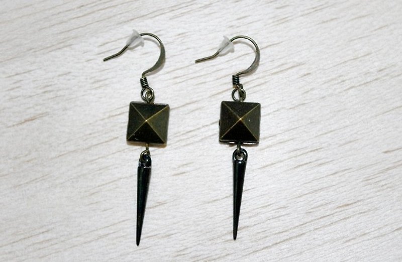 * _ * Punk black alloy hook earrings -Little Punk - - Earrings & Clip-ons - Other Metals Black