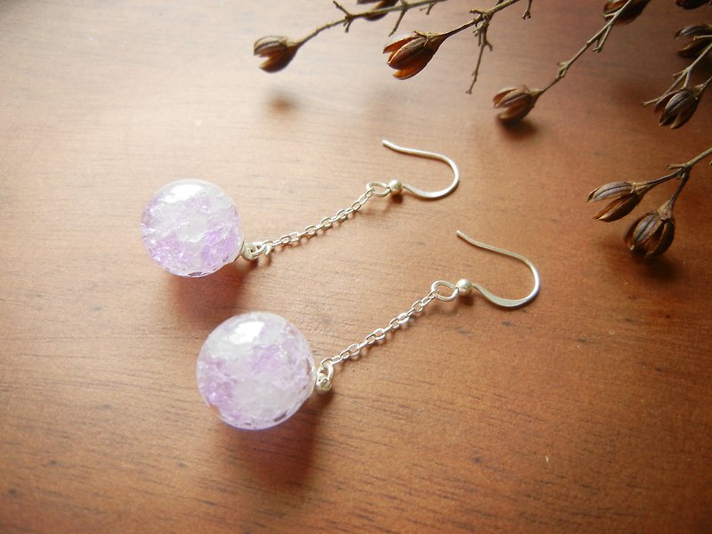 *Coucoubird*Purple White Ice earrings - Silver - Earrings & Clip-ons - Glass Multicolor