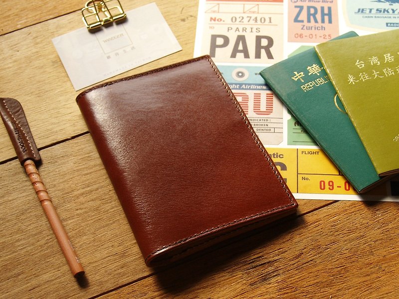 [WeeKen Viken life] Coco Original handmade leather passport holder / Passport Case (free engraving English) - ที่เก็บพาสปอร์ต - หนังแท้ สีนำ้ตาล