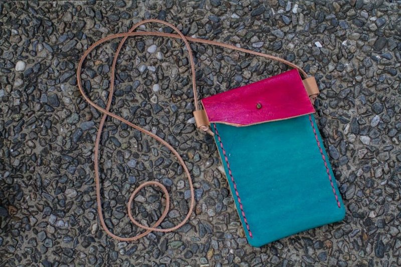 ナタリー電話子レザージャケット/ iPhone6​​ _革手縫いの革の手染め革_クリスマスプレゼント - スマホケース・カバー - 革 