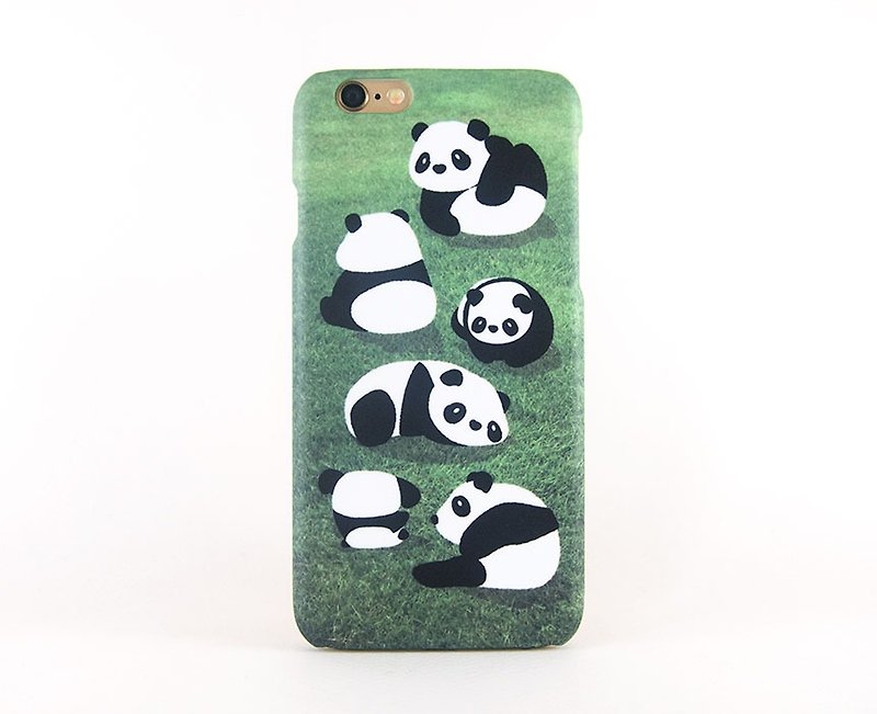 Lazy Pandas iPhone case 手機殼 เคสมือถือหมีแพนด้า - เคส/ซองมือถือ - พลาสติก สีเขียว