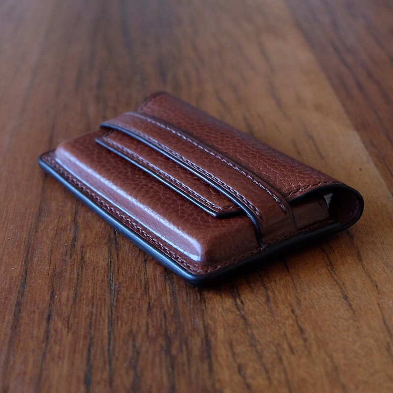 Mildy Hands - CC01 - Type A Business Card Holder (Slot Type) - Card Stands - Genuine Leather Brown