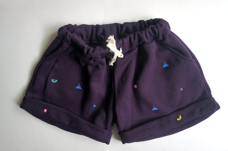 哈囉！舒服厚棉短褲☁（星球 / 水果 / 三角旗）已售完，謝謝大家：） - Women's Pants - Cotton & Hemp 