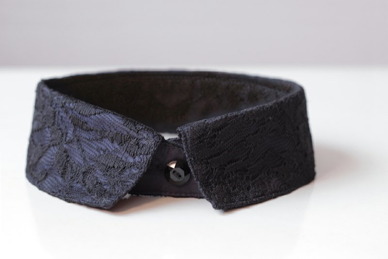 蕾絲衣領 Classic Lace Shirt Collar - Noir - 其他 - 其他材質 黑色
