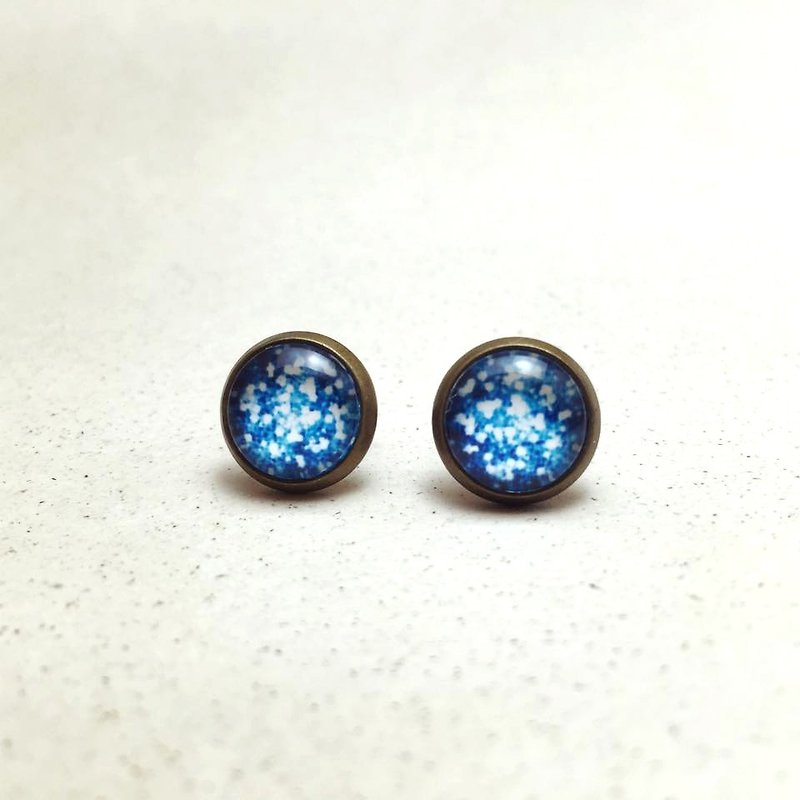 △ Bronze hand-made earrings 〖Christmas Series〗Snow Elf - Earrings & Clip-ons - Other Metals Blue