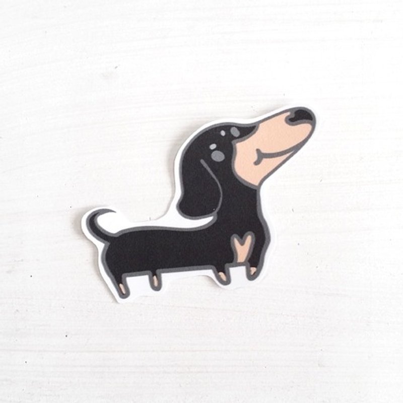 Funny stickers everywhere waterproof stickers - dog sausage - Stickers - Waterproof Material Black