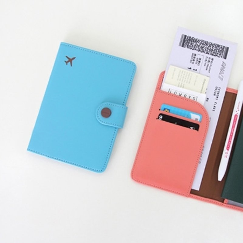 Dessin x Monopoly-城市輕旅短版護照套V3-天藍,MPL29485 - 護照套 - 真皮 藍色