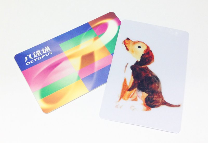 オクトパストラベルカードを描画ビーグル子犬の輸送カードステッカー - パスポートケース - プラスチック 