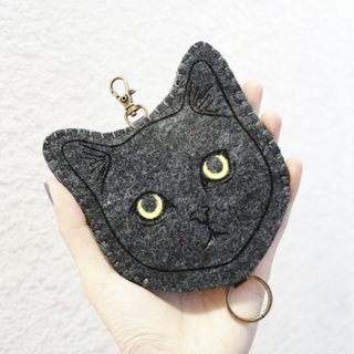 Cat Series Wool Felt Key Case Key Sets / Key Cases &amp;lt;&amp;lt; Blue Gray Cat &amp;gt;&amp;gt; gogoro Key Case