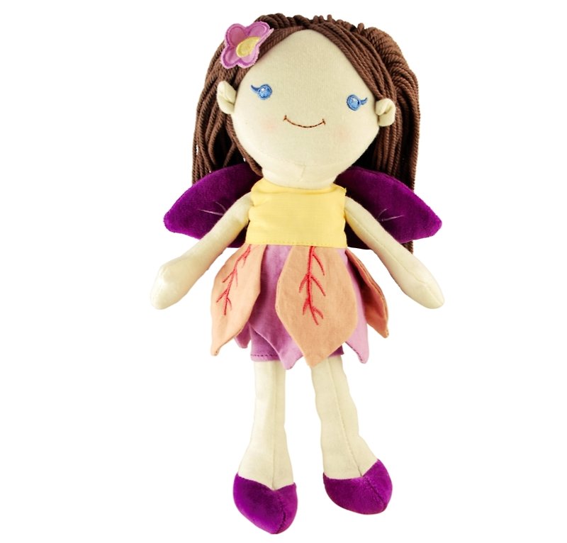 American MyNatural Good Earth Fairy Guardian Earth Fairy-Brown Hair Flower Fairy - Kids' Toys - Cotton & Hemp Purple