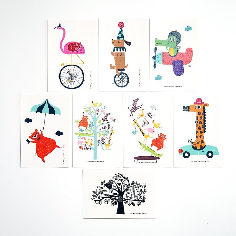 動物園に行こう ポストカード8枚組 1セット - カード・はがき - 紙 多色