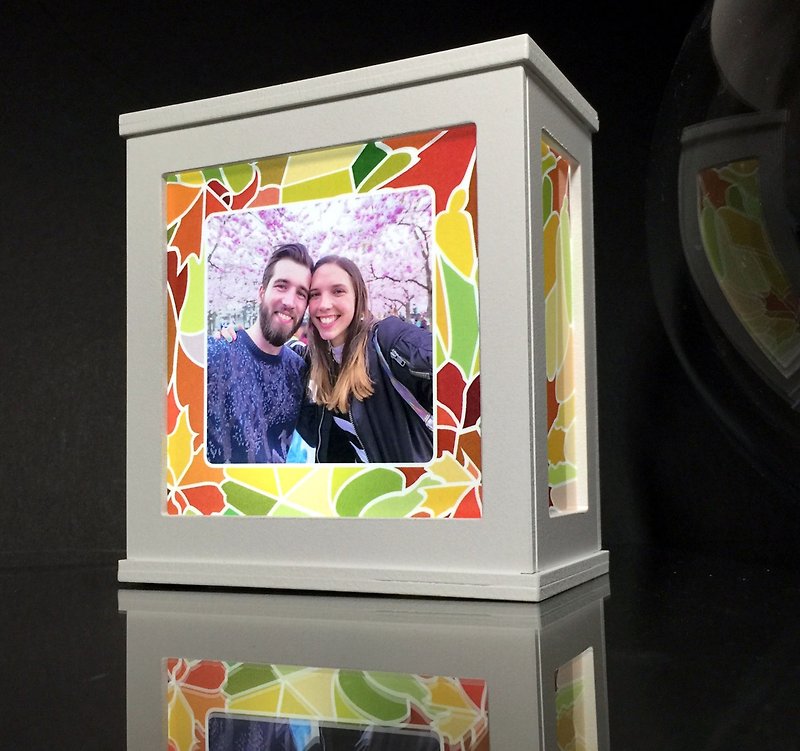 ❤ 5 1/2 " Summer light box ( loVer ) - Customized Portraits - Wood Multicolor