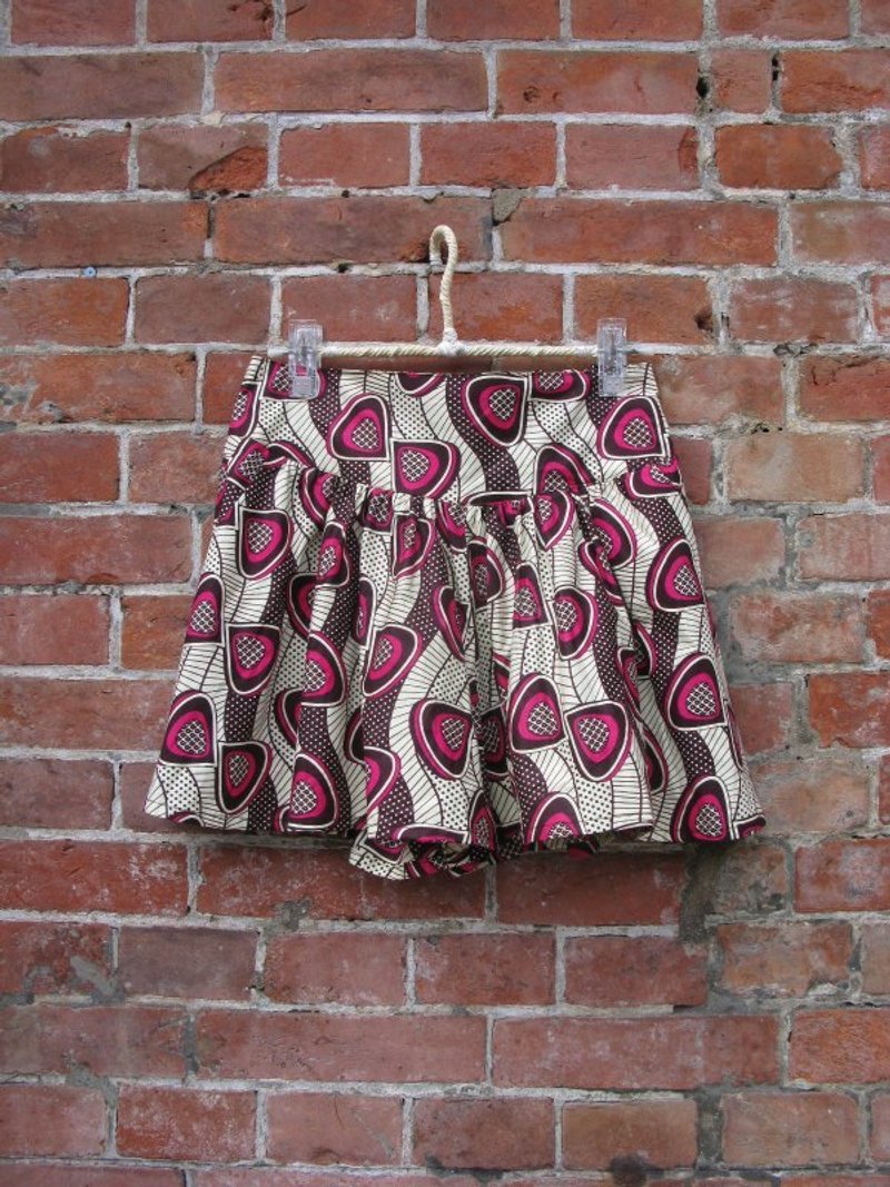 Yang Ga YOUNGA African fabric shorts skirt: chestnut chocolate taste - กางเกงขายาว - ผ้าฝ้าย/ผ้าลินิน 