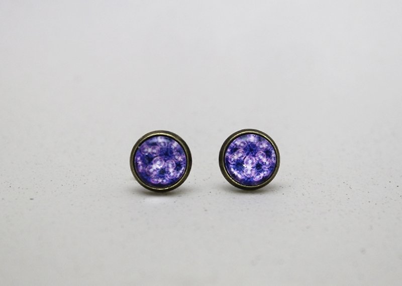 △ Bronze hand-made earrings [Kaleidoscope Series] Alien fish - Earrings & Clip-ons - Other Metals Purple