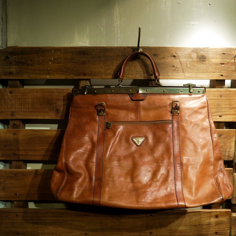 夕卡 Shika // Vintage bag PACA'S  firenze 經典皮革製大醫生包 made in italy {A8-008} - 手提包/手提袋 - 其他材質 咖啡色