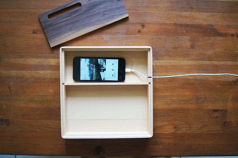 使いやすい携帯充電アンプ 木箱 - スピーカー - 木製 