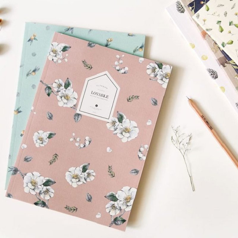 Dessin x GMZ- lovely natural system striped notebook - white jasmine, GMZ02292 - Notebooks & Journals - Paper Pink