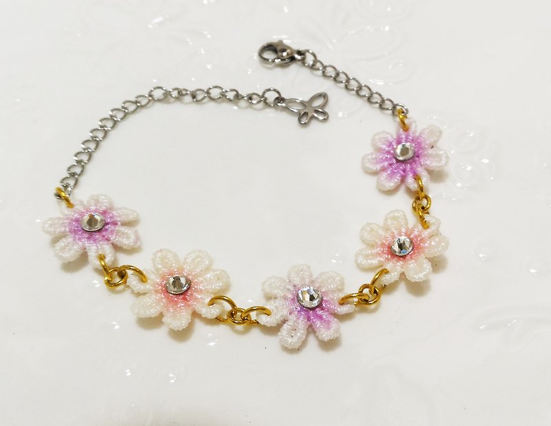 Tung Pollen Purple Water Lace Bracelet Handmade Limited Order - Bracelets - Thread 