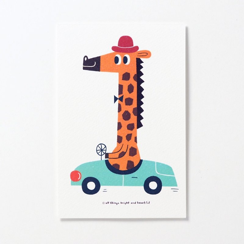 Giraffe Postcard - การ์ด/โปสการ์ด - กระดาษ สีส้ม