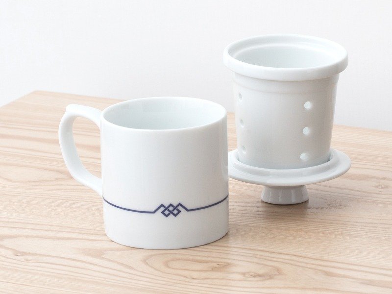 品茶集 白瓷集心馬克杯 - 茶具/茶杯 - 瓷 白色