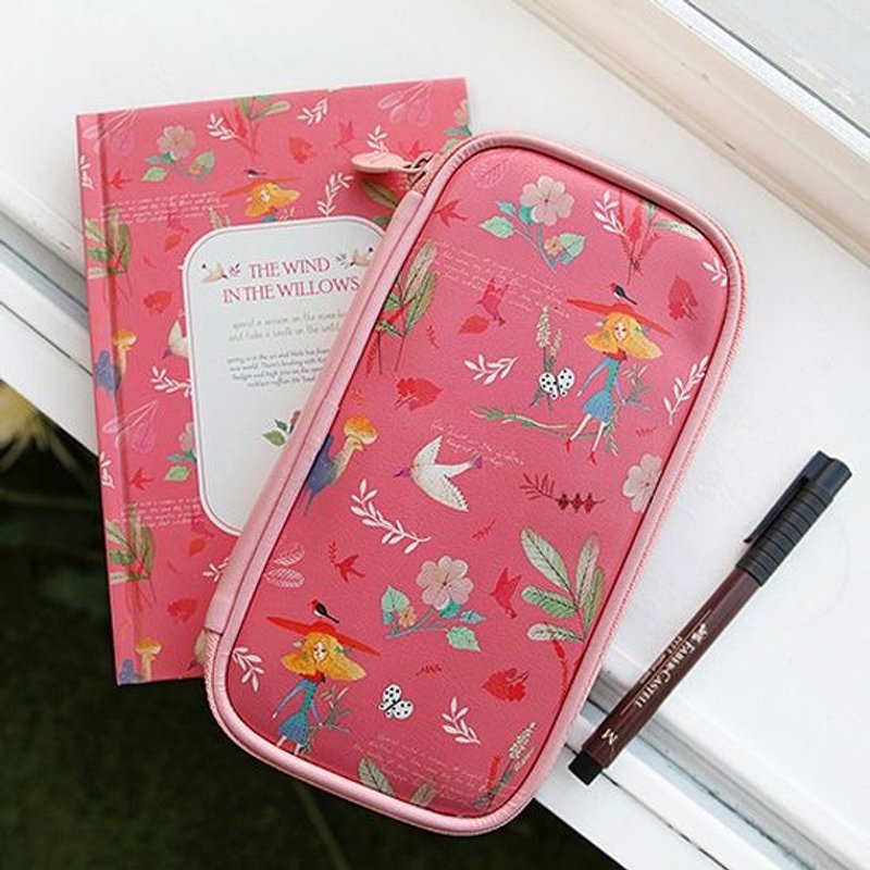 Dessin x indigo- Wind in the Willows luck off the biscuits package - Pink Lady, IDG04767 - กล่องดินสอ/ถุงดินสอ - หนังแท้ สึชมพู