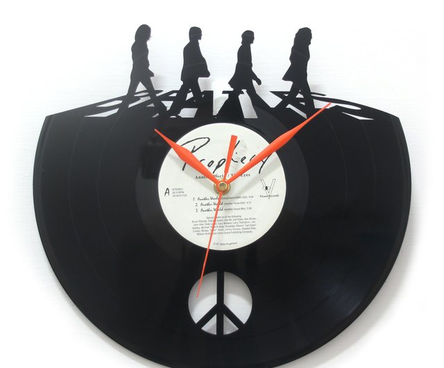 THE BEATLES vinyl record clock 