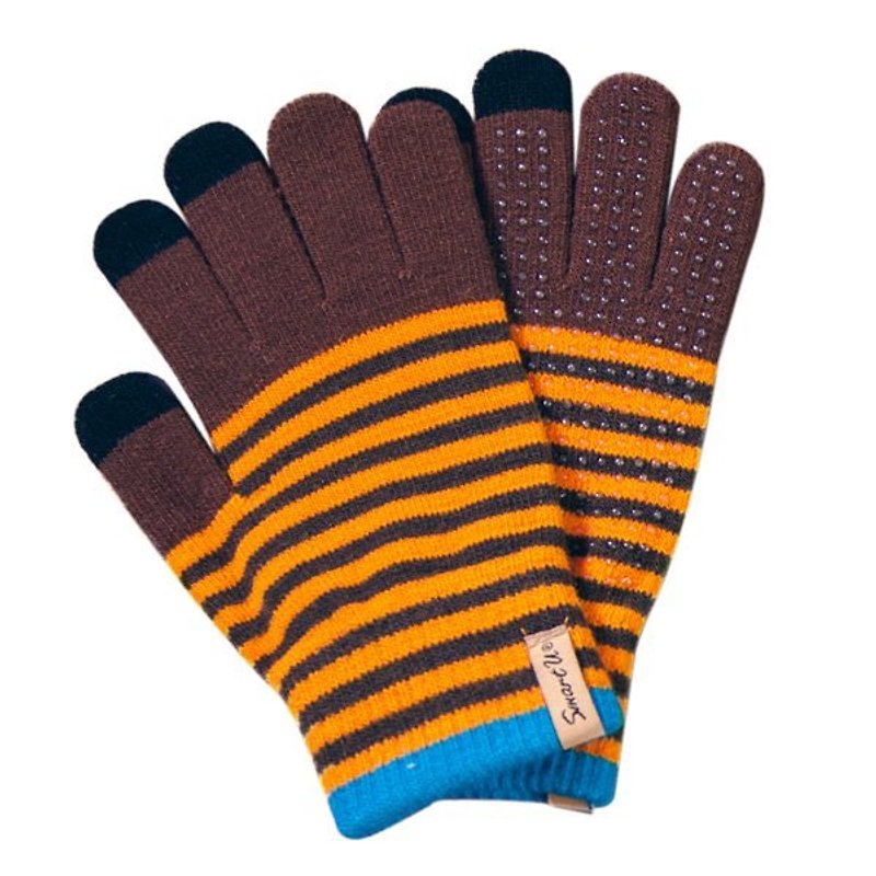Touch gloves-horizontal strips - Other - Other Materials Brown