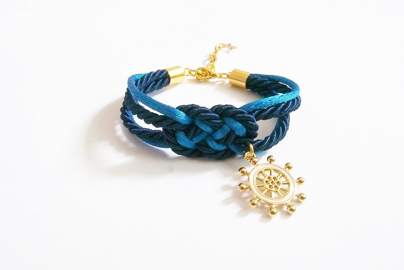 Blue infinity knot rope bracelet- tie it knot -friend gift - rope bracelet - sailor bracelet.