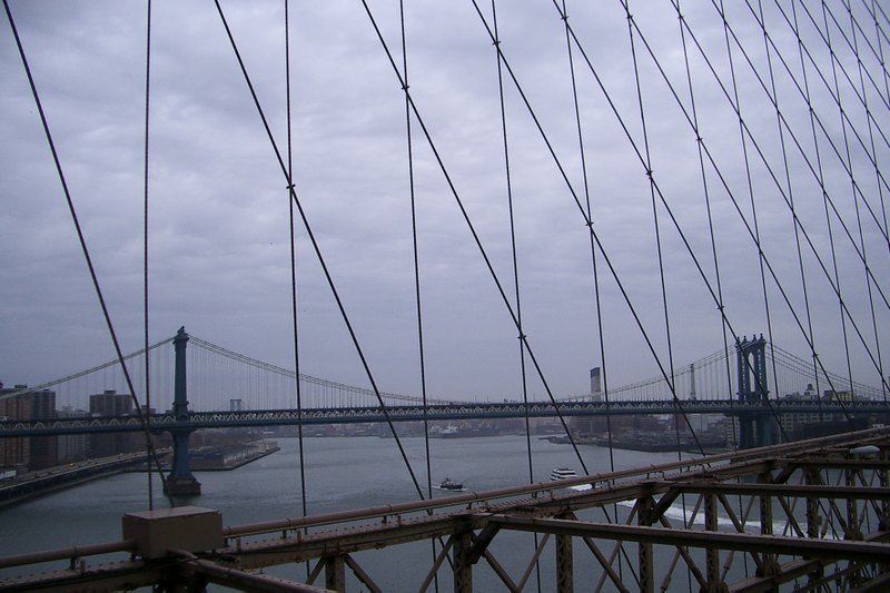 布鲁克林桥 三层上膜明信片