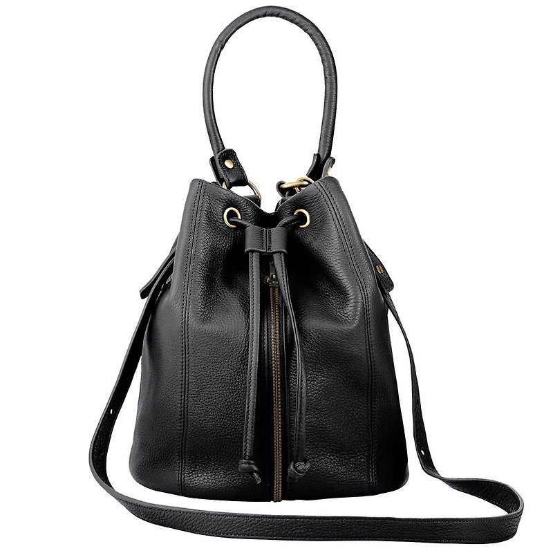 Premonition Bucket Bag_Black / Black - Messenger Bags & Sling Bags - Genuine Leather Black