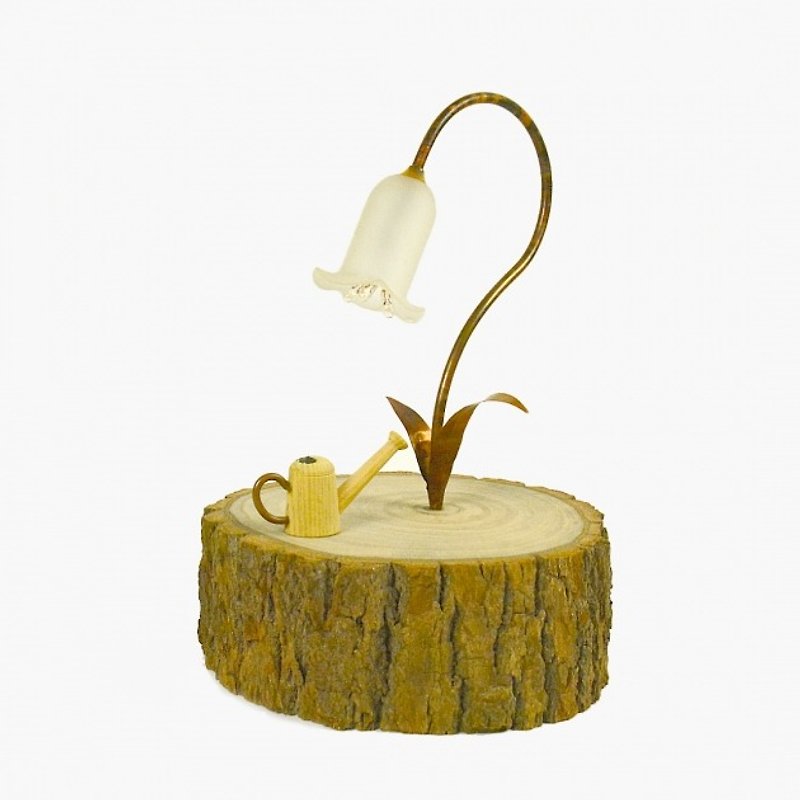 Lily of the Valley (logs hand-made series _ Induction Nightlight) - Lighting - Wood Brown