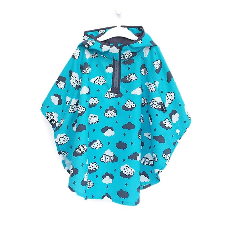 OGG寶寶探險斗篷 防風雨斗篷 轟隆隆雲朵 小雨衣 藍色 - 兒童雨衣/雨傘 - 防水材質 藍色