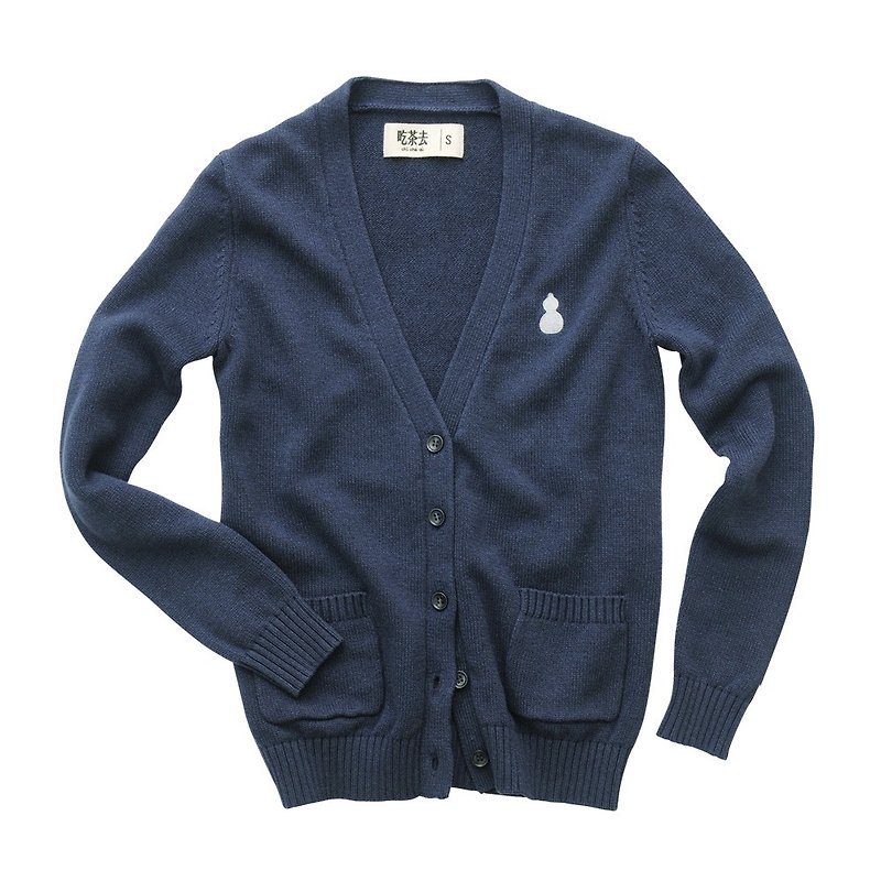 Explicationsオリジナルデザイン刺繍の綿のセーターの女性モデルのひょうたん - ニット・セーター - その他の素材 ブルー