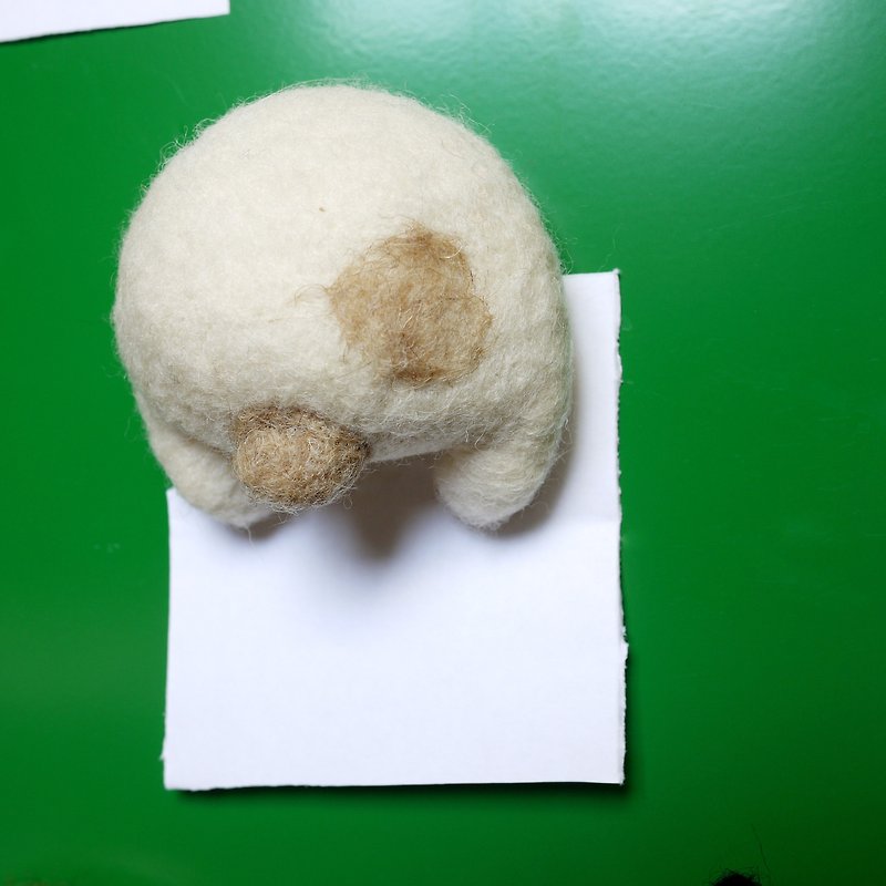 Wool felt bunny ass (little brown rice) - wealthy - Magnets - Wool 
