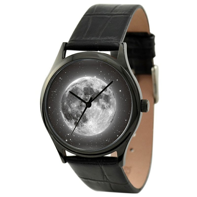 Moon Watch with Star in Black case - Men's & Unisex Watches - Other Metals Black