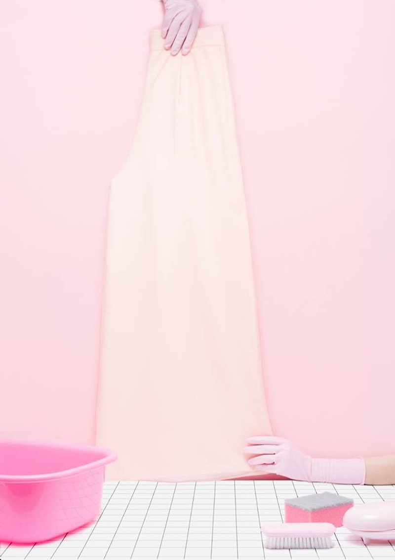 粉紅長闊腳褲(白色裡布) - 闊腳褲/長褲 - 其他材質 粉紅色
