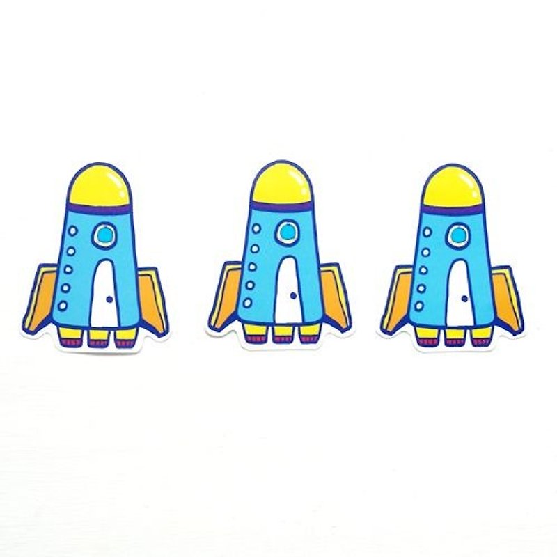1212 play Design funny stickers waterproof stickers everywhere - Rocket - สติกเกอร์ - วัสดุกันนำ้ สีน้ำเงิน