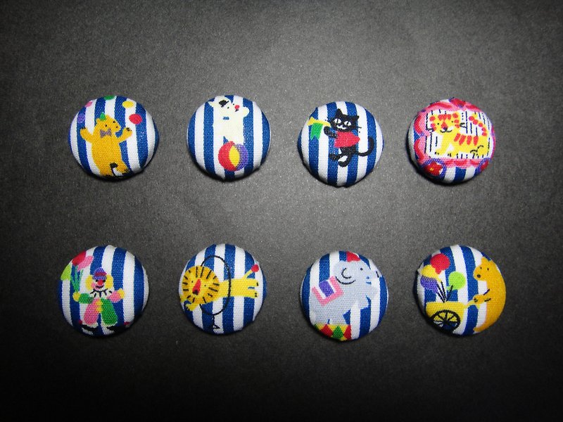 Clown Circus Button Badge C40DVY63 - Badges & Pins - Cotton & Hemp Blue