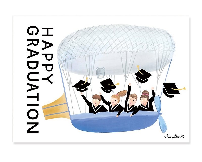 Graduation happy illustration postcard / card - Cards & Postcards - Paper 
