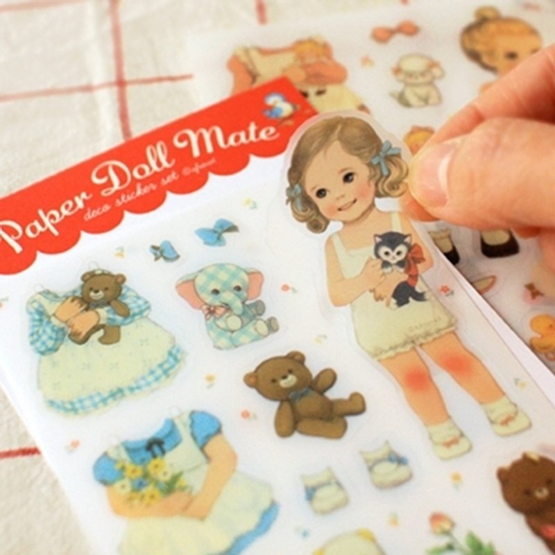 韓國Afrocat paper doll mate sticker Alice 透明紙娃娃貼紙組 年曆/筆記本/年曆/筆記本(６張貼紙) - 筆記本/手帳 - 塑膠 