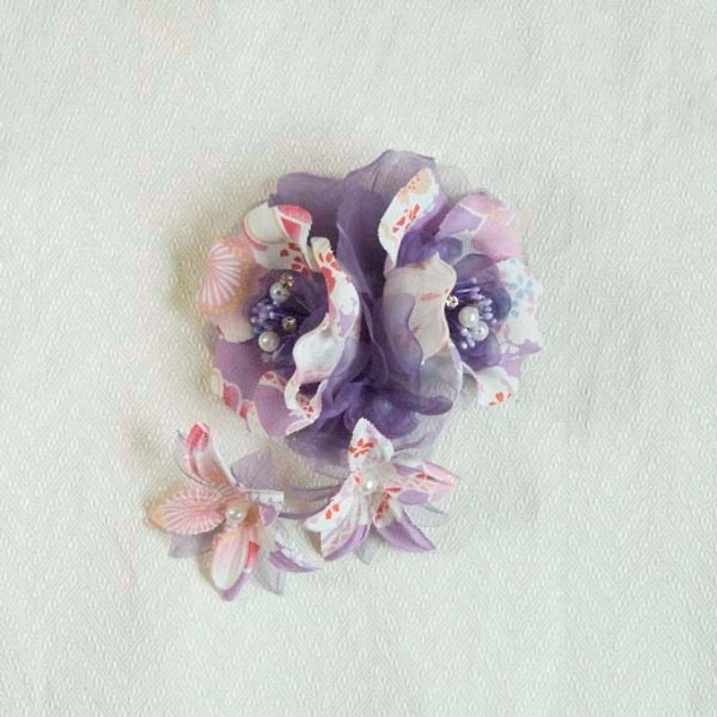 [MITHX] cherry color, flower feast, a small side clip brooch, hairpins, styling hair accessories - Purple - Hair Accessories - Other Materials Purple